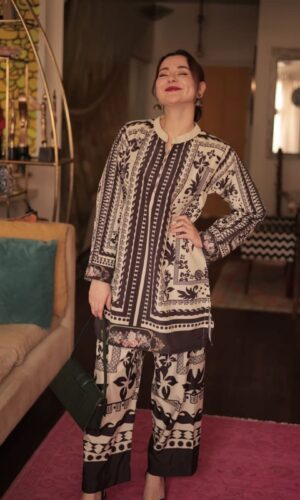 Hania Amir inspire Printed Two Piece Ready Dress