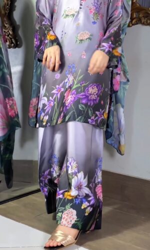 Alternative view of Pakistani inspire Printed Micro Stretch 3-Piece Set